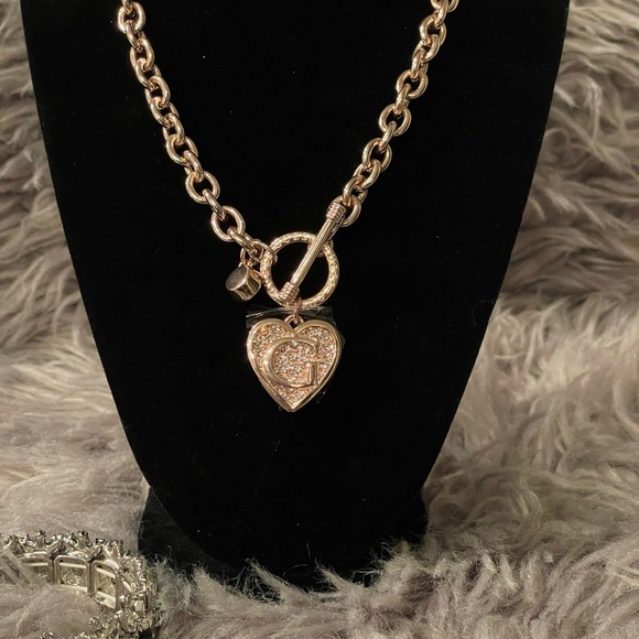 Guess Jewelry - Guess Gold Heart Pendant Necklace